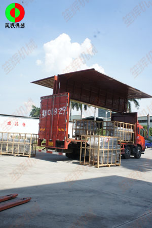 客戶訂購的大批蔬果清洗處理生產(chǎn)線順利出貨交付客戶！